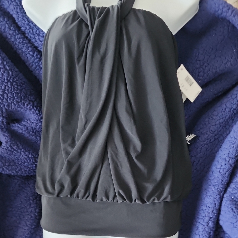 Miraclesuit Blue Ruched Halter One Piece Swim